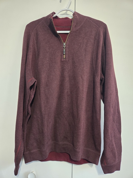 Tommy Bahama Other - Tommy Bahama Mens‎ Medium Burgundy Quarter Zip Pullover Sweater Cotton
